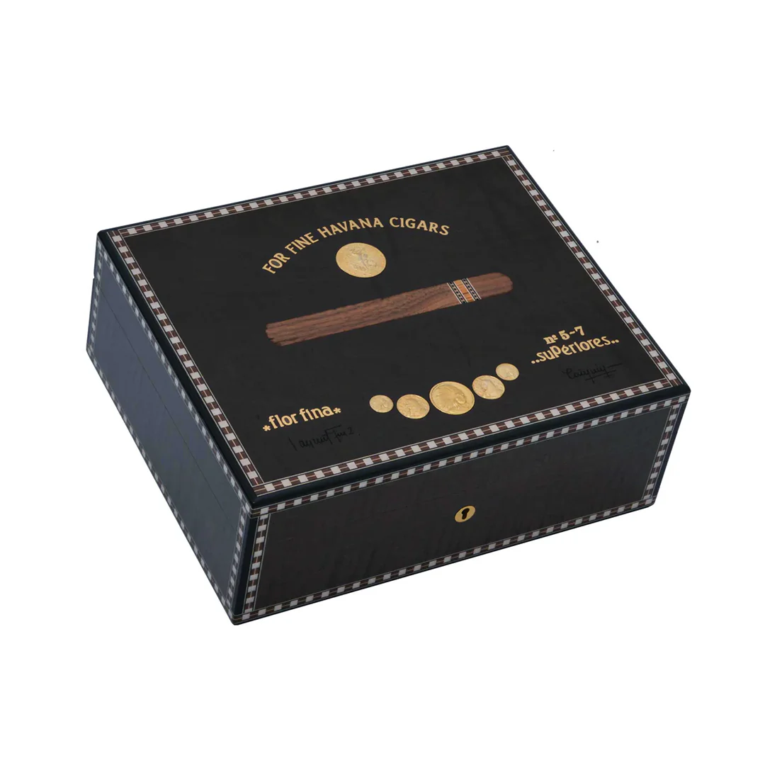 Elie Bleu Medals Black Sycamore - 75 Count Humidor