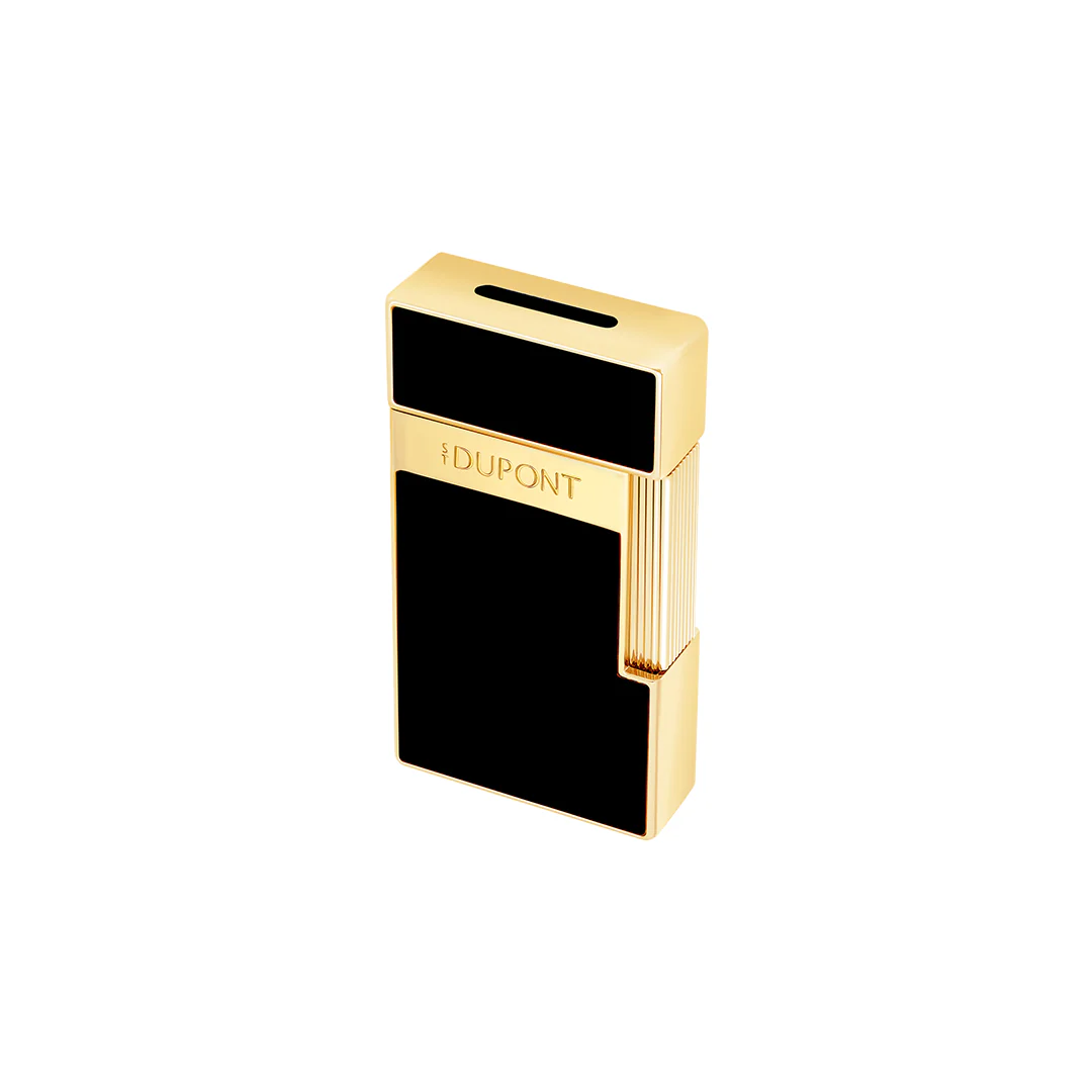 S.T. Dupont Lacquered Black & Gold Biggy Lighter - Image 2