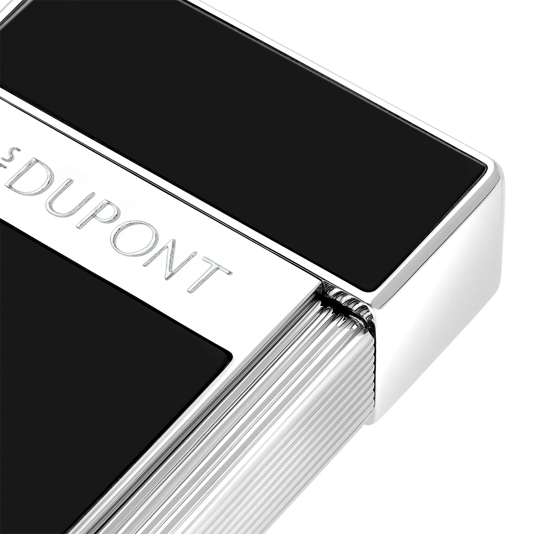 S.T. Dupont Lacquered Black & Silver Biggy Lighter - Image 3