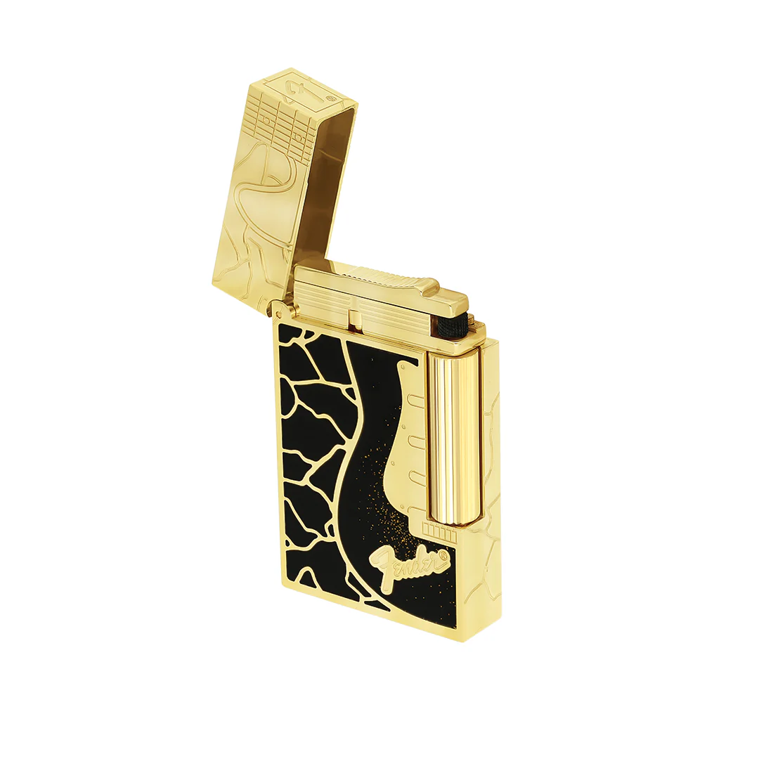 S.T. Dupont Ligne 2 Fender Black & Gold Lighter - Image 2