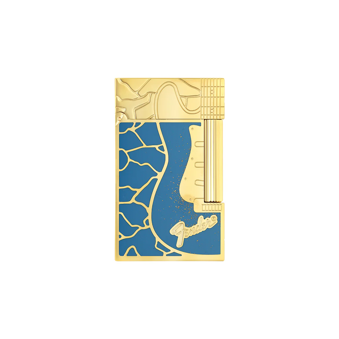 S.T. Dupont Ligne 2 Fender Blue & Gold Lighter - Image 2