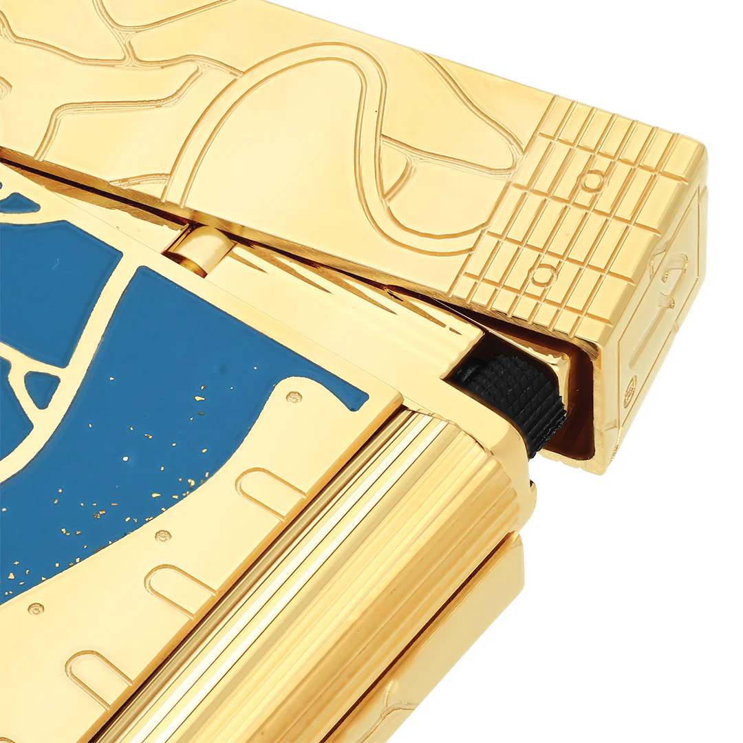 S.T. Dupont Ligne 2 Fender Blue & Gold Lighter - Image 4