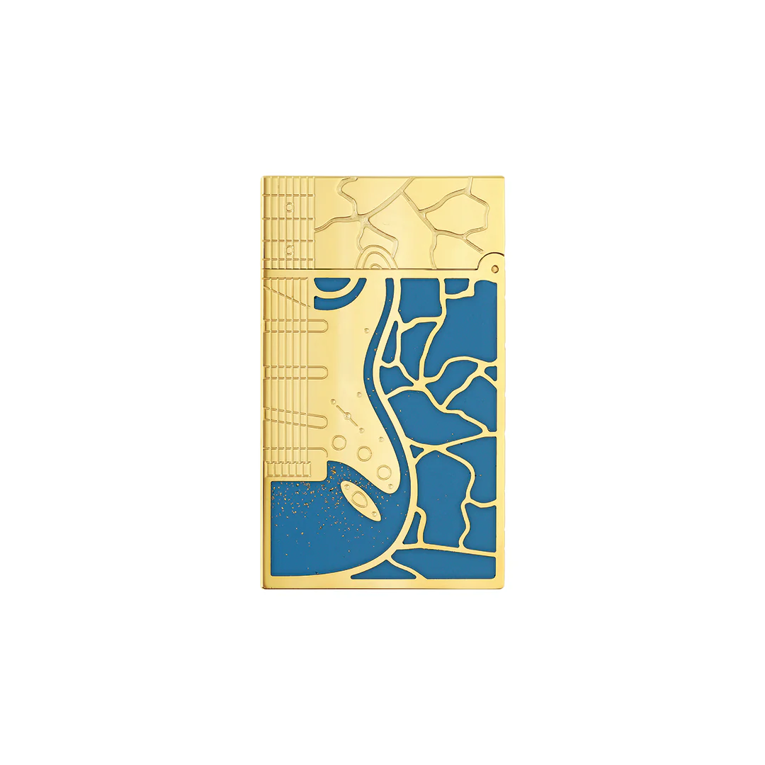 S.T. Dupont Ligne 2 Fender Blue & Gold Lighter - Image 5