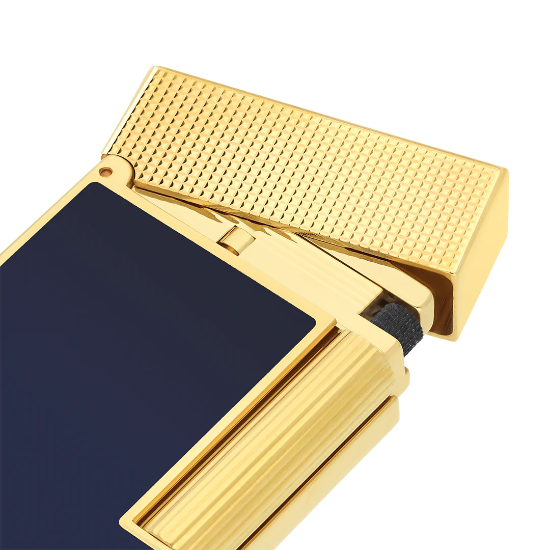 S.T. Dupont Ligne 2 Micro Diamond Head Gold & Blue Lacquer - Image 4