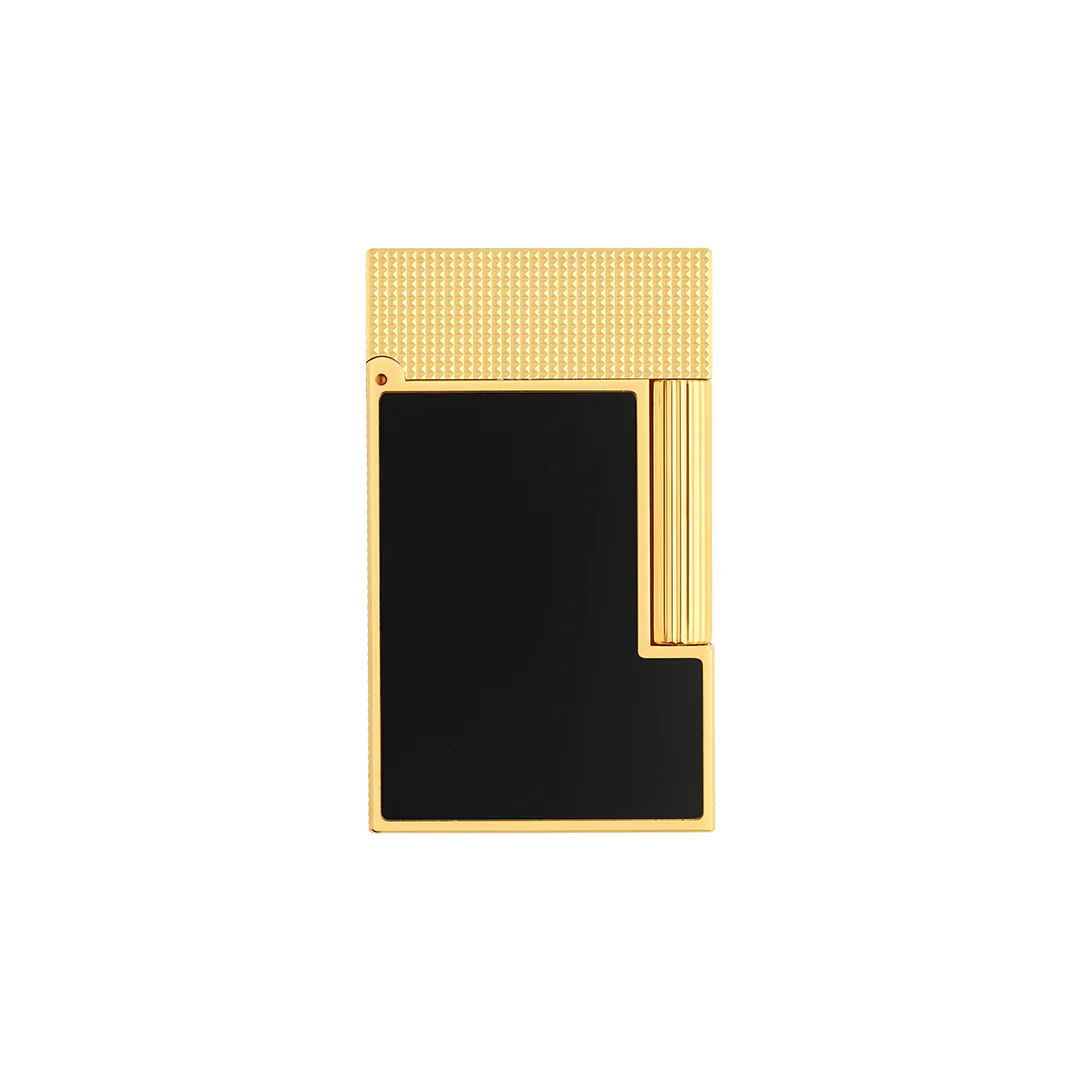 S.T. Dupont Ligne 2 Micro Diamond Head Gold & Matte Black Lacquer - Image 3
