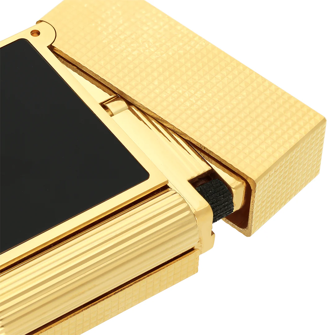 S.T. Dupont Ligne 2 Micro Diamond Head Gold & Matte Black Lacquer - Image 4