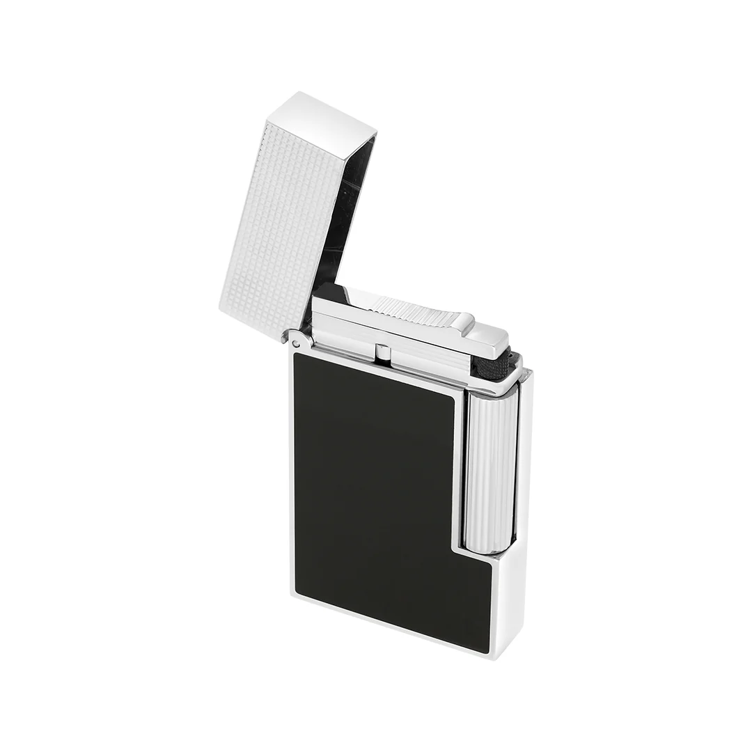 S.T. Dupont Ligne 2 Micro Diamond Head Platinum & Black Lacquer - Image 2