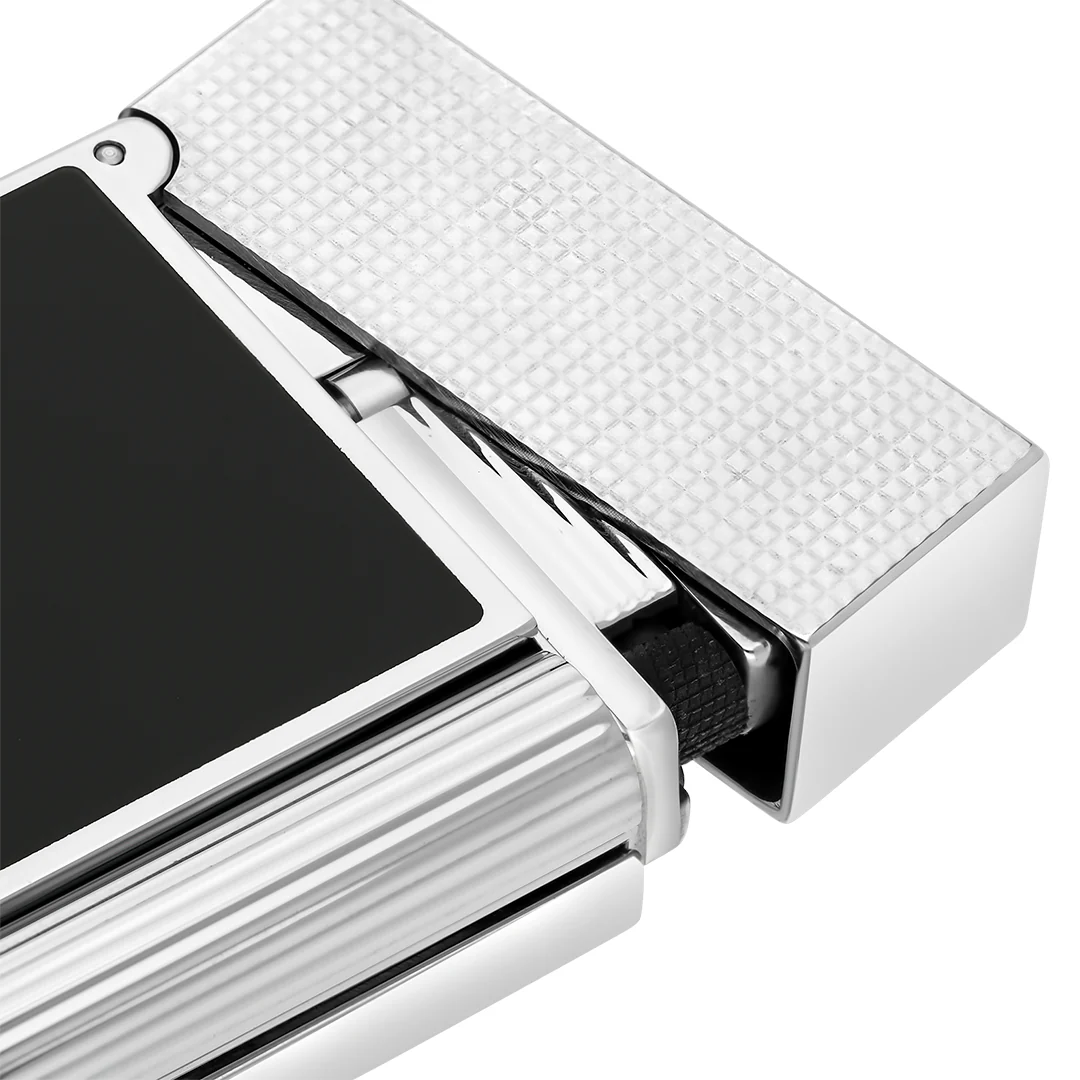 S.T. Dupont Ligne 2 Micro Diamond Head Platinum & Black Lacquer - Image 4