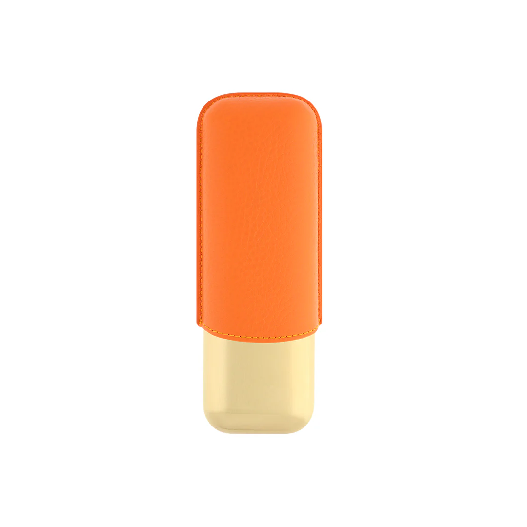 S.T. Dupont Orange Grain & Gold 2 Cigar Case - Image 3